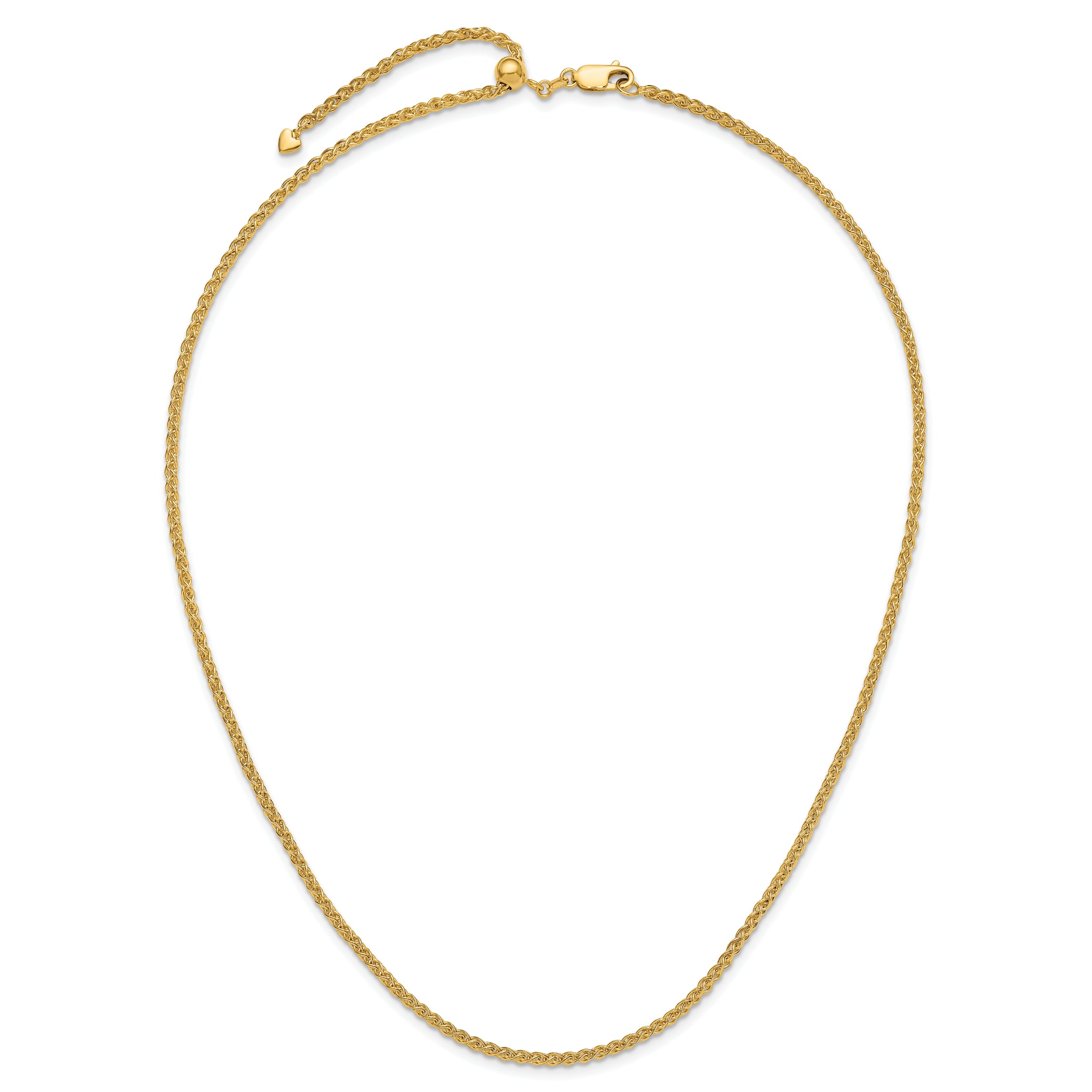 14K Adjustable 2.5mm Semi-solid Spiga Chain