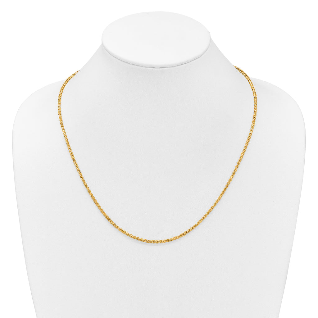14K Adjustable 2.5mm Semi-solid Spiga Chain
