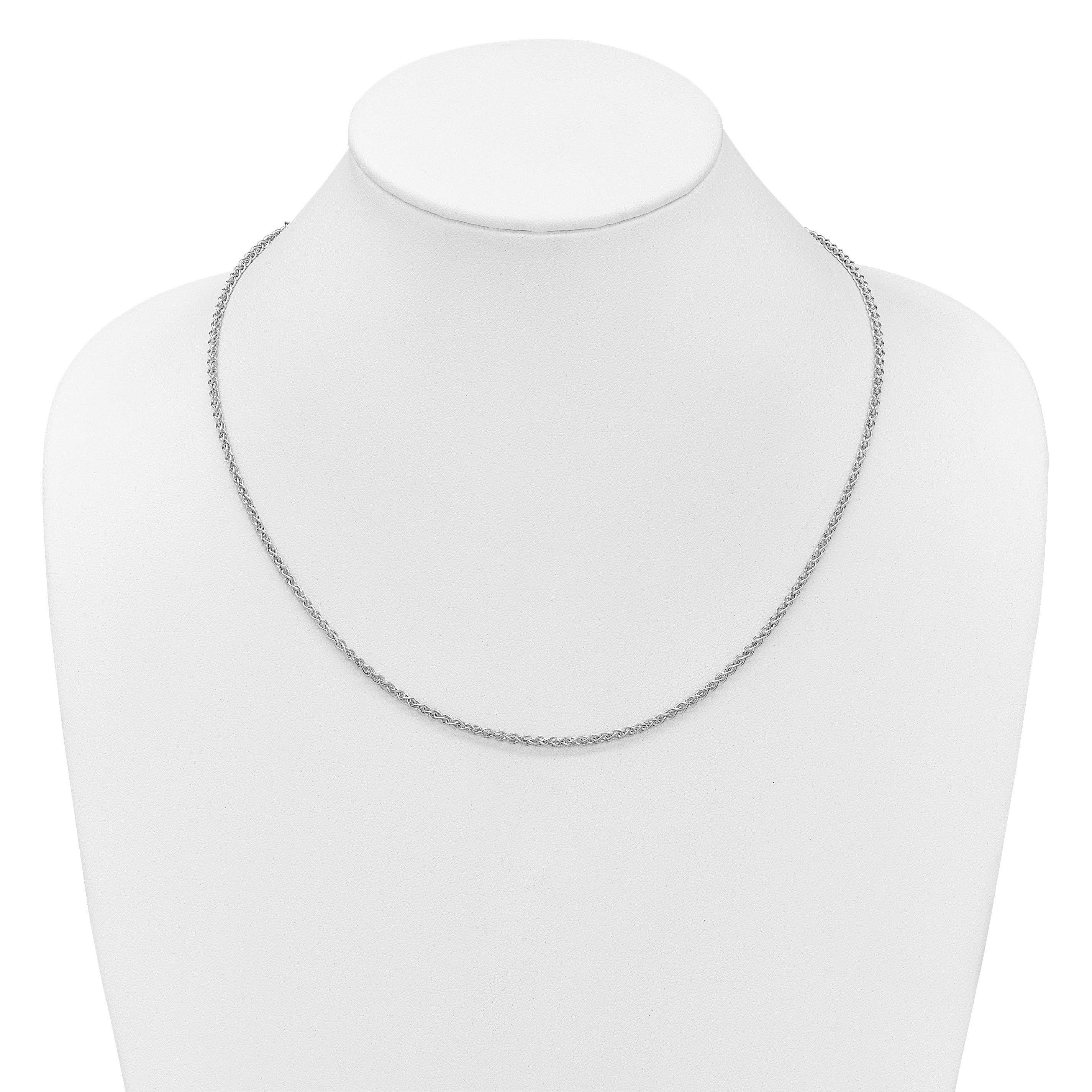 14K White Gold Adjustable 2.5mm Semi-solid Spiga Chain