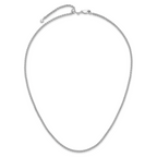 14K White Gold Adjustable 2.5mm Semi-solid Spiga Chain