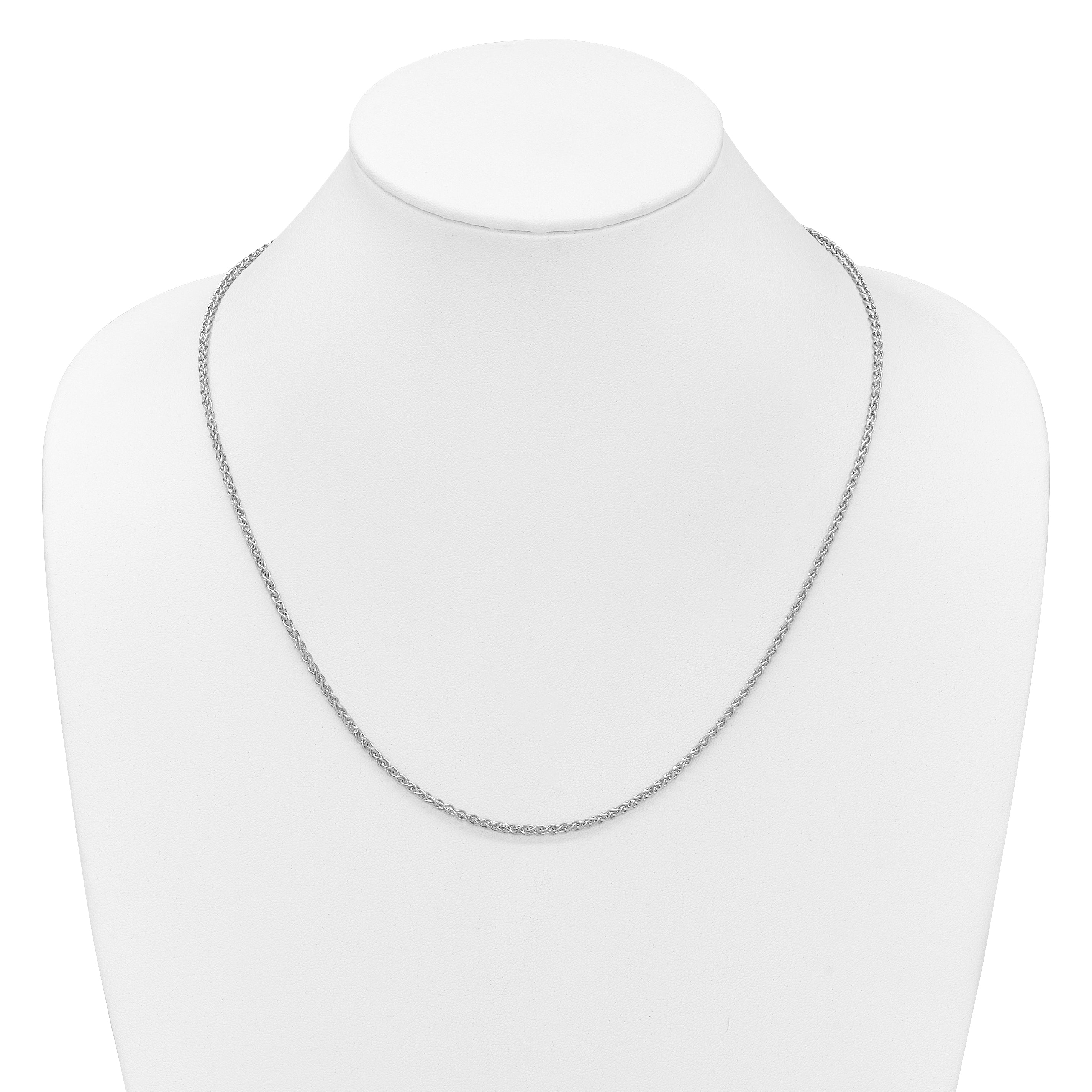 14K White Gold Adjustable 2.5mm Semi-solid Spiga Chain