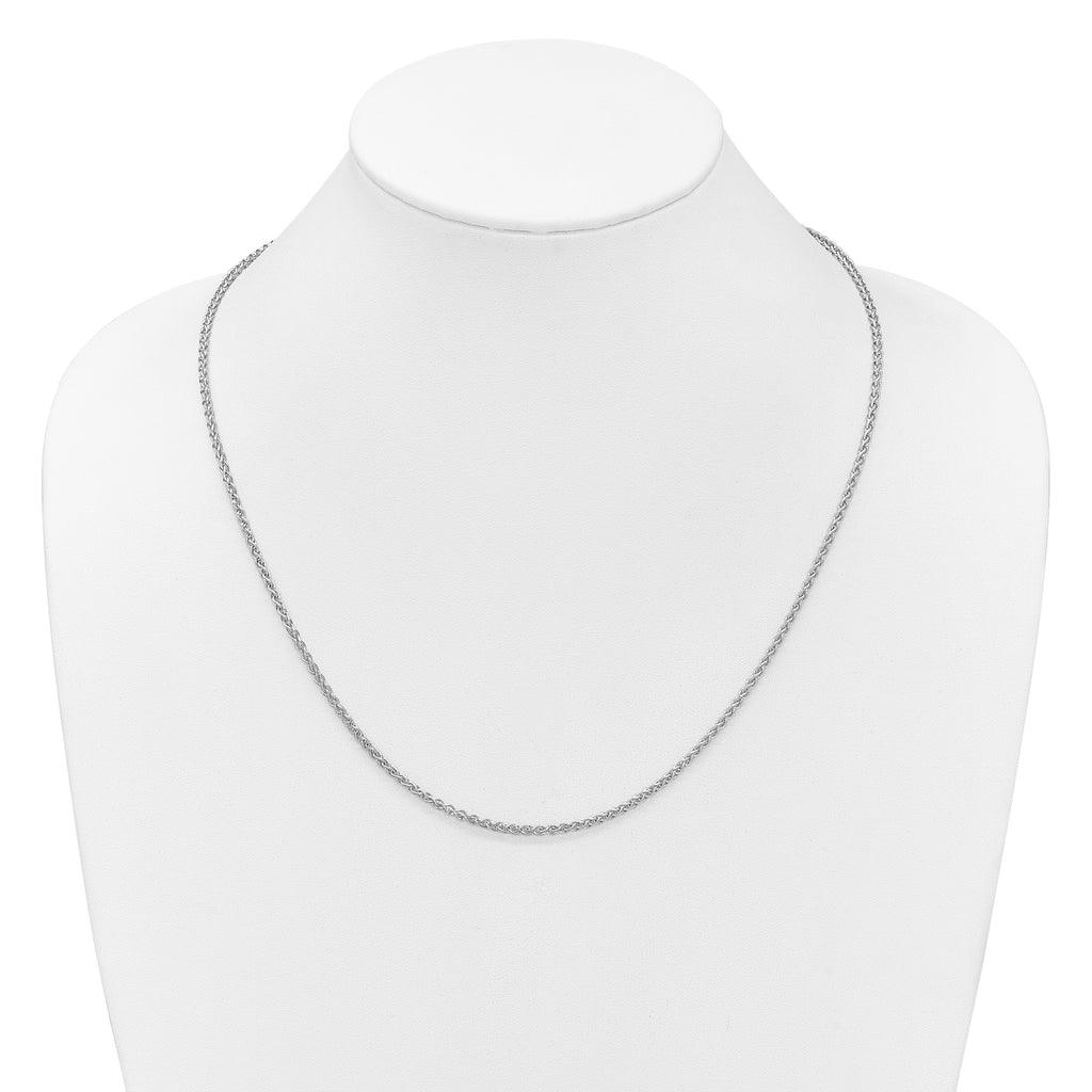14K White Gold Adjustable 2.5mm Semi-solid Spiga Chain