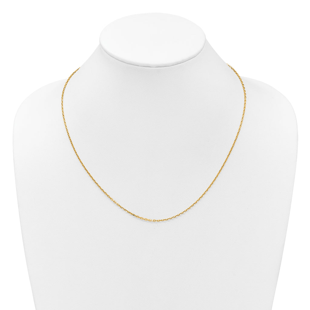 14K Adjustable 1.65mm Semi-Solid D/C Cable Chain