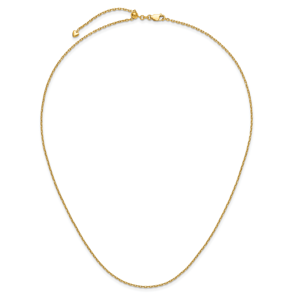 14 Karat Adjustable 1.65mm Semi-Solid D/C Cable Chain - View 5