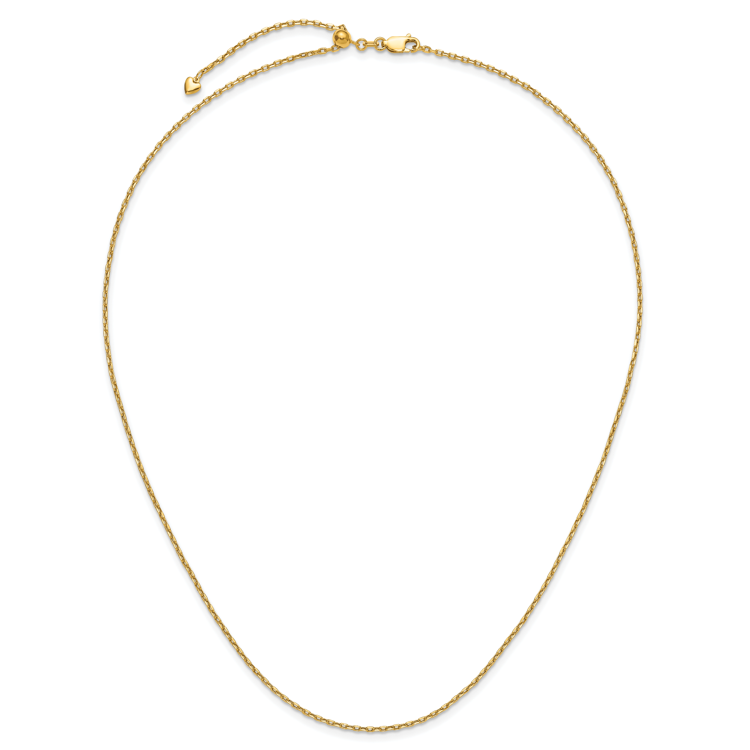 14 Karat Adjustable 1.65mm Semi-Solid D/C Cable Chain - View 5