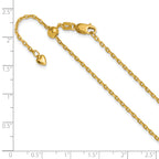 14 Karat Adjustable 1.65mm Semi-Solid D/C Cable Chain - View 3