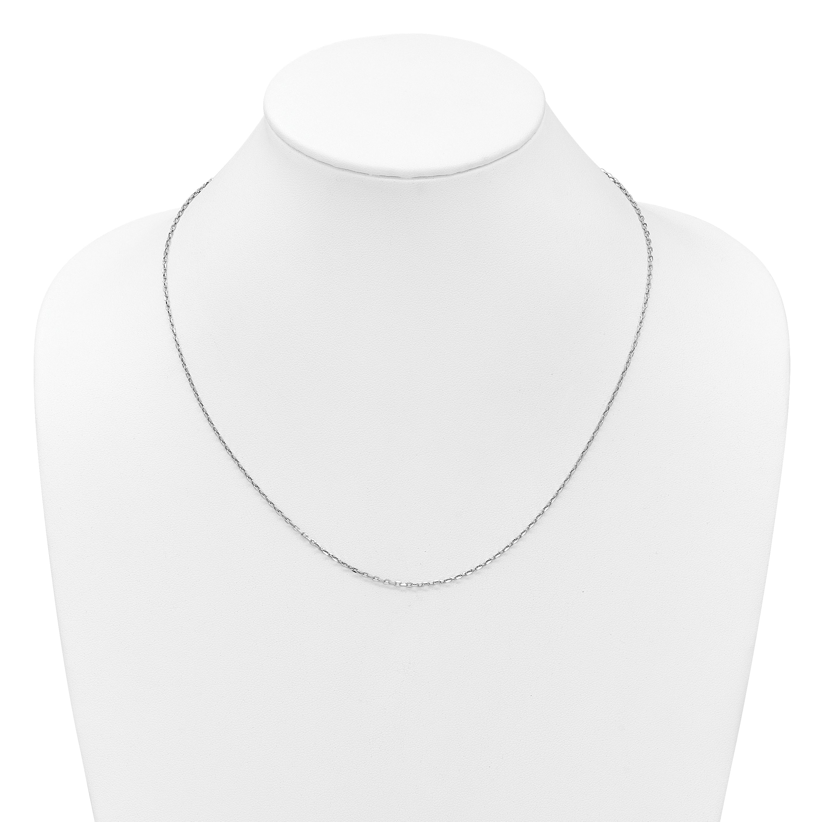 14K White Gold Adjustable 1.65mm Semi-Solid D/C Cable Chain