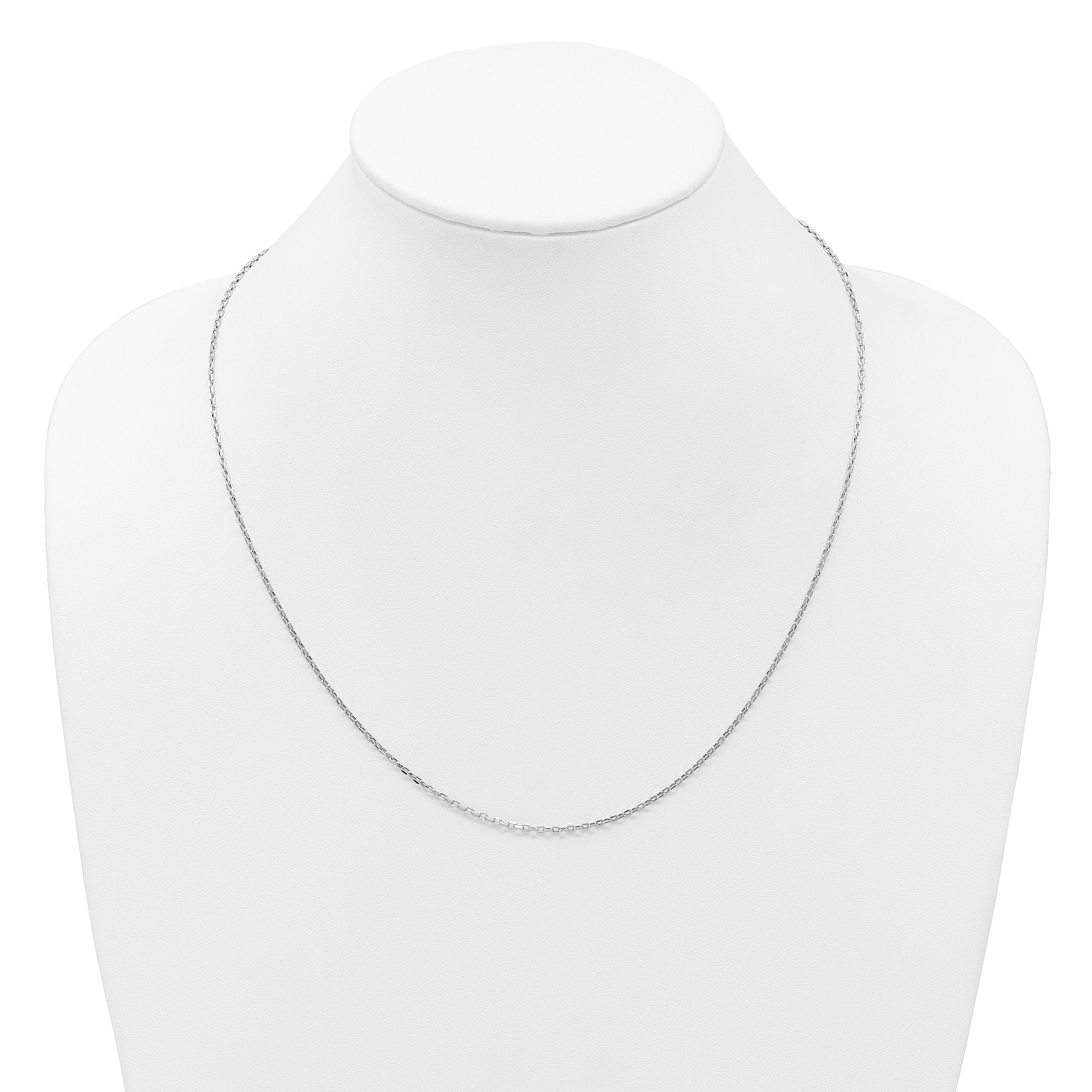 14K White Gold Adjustable 1.65mm Semi-Solid D/C Cable Chain