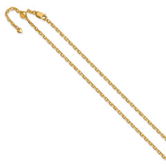 14K Adjustable 2.75mm Semi-Solid D/C Cable Chain
