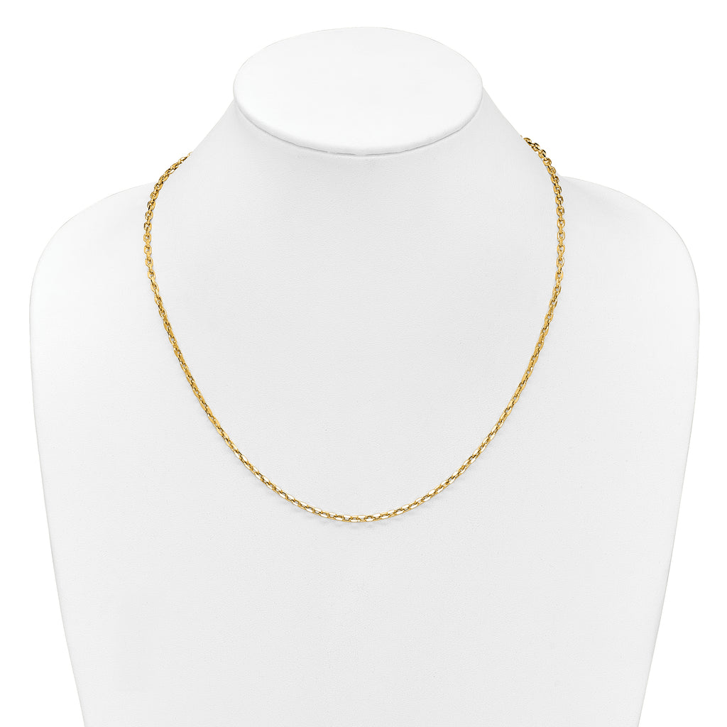 14K Adjustable 2.75mm Semi-Solid D/C Cable Chain