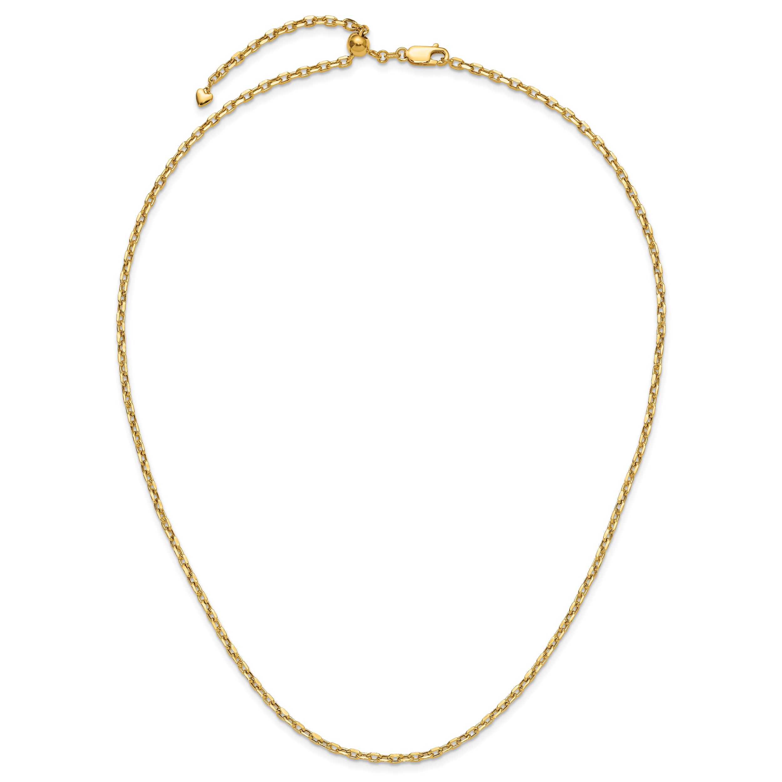 14K Adjustable 2.75mm Semi-Solid D/C Cable Chain