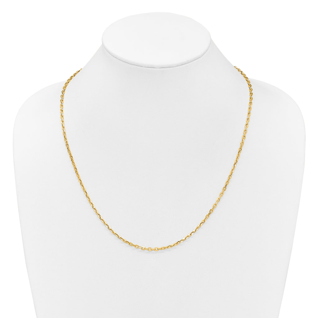 14K Adjustable 2.75mm Semi-Solid D/C Cable Chain