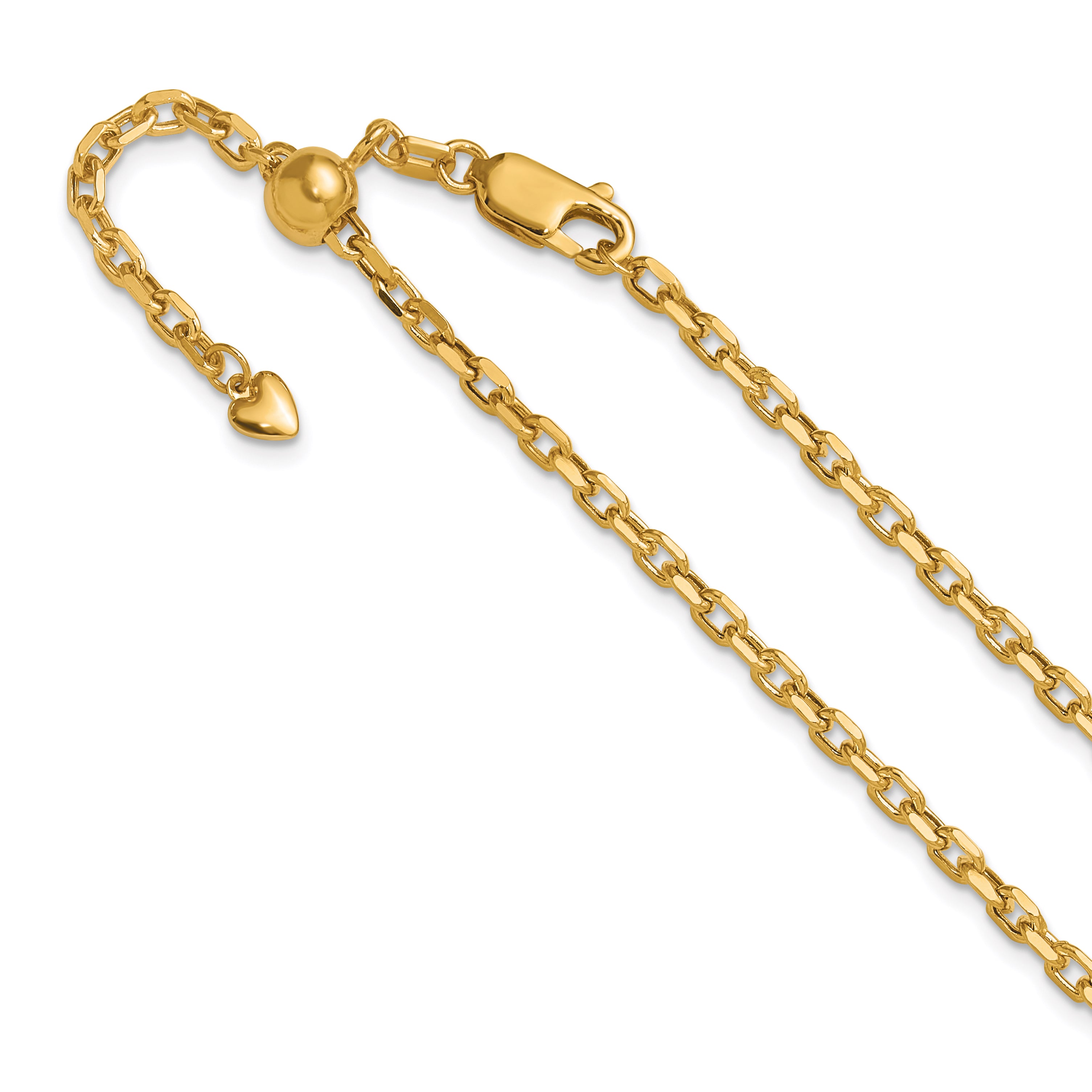 14K Adjustable 2.75mm Semi-Solid D/C Cable Chain Main image