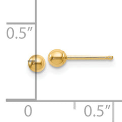 14K Polished 3mm Ball Post Earrings