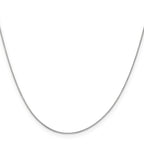 14 Karat White Gold .5mm Baby Box with Spring Ring Clasp Chain - View 2