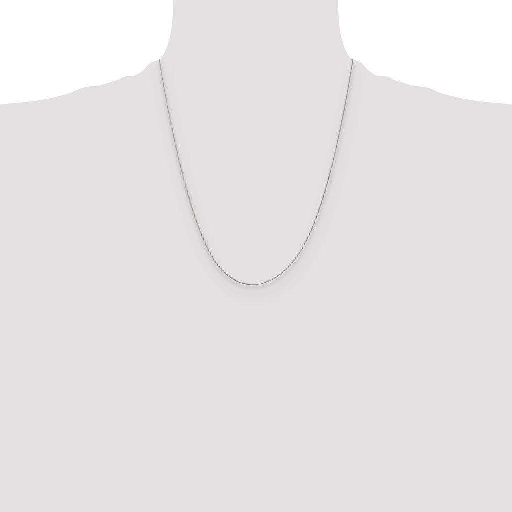 Box Chain in 14K White Gold, 0.5mm - Sophia Jewelers