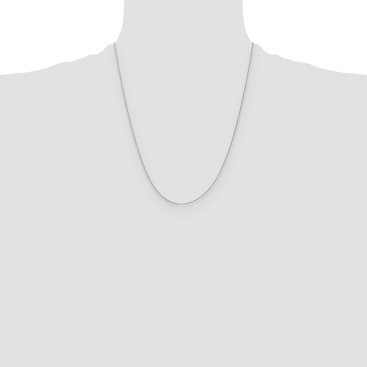 Box Chain in 14K White Gold, 0.5mm - Sophia Jewelers