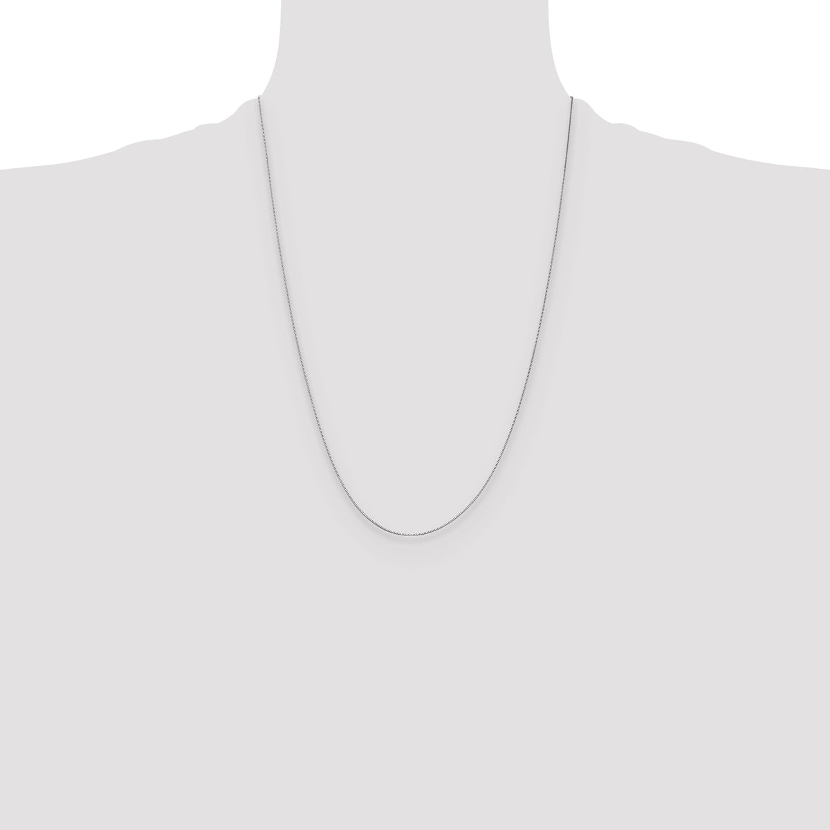 Box Chain in 14K White Gold, 0.5mm - Sophia Jewelers