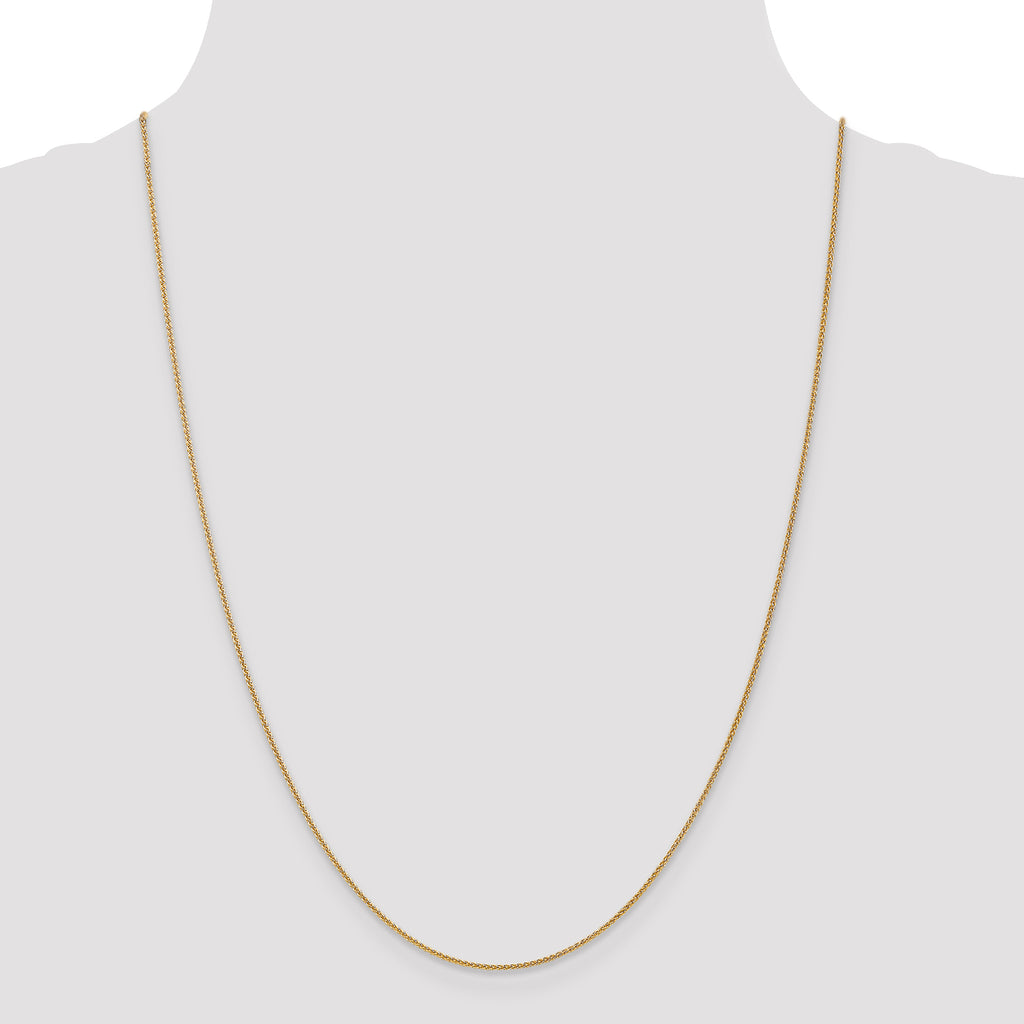 Spiga Wheat Chain in 14K Yellow Gold, Anklet to Necklace Lengths, 1mm - Sophia Jewelers