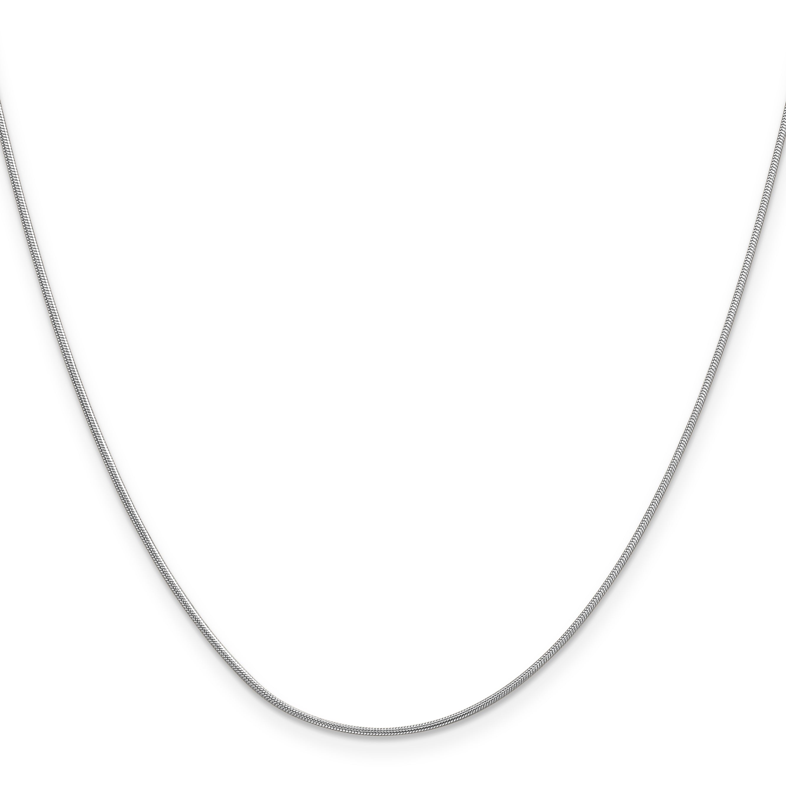 14K White Gold .9mm Round Snake Chain Secondary image