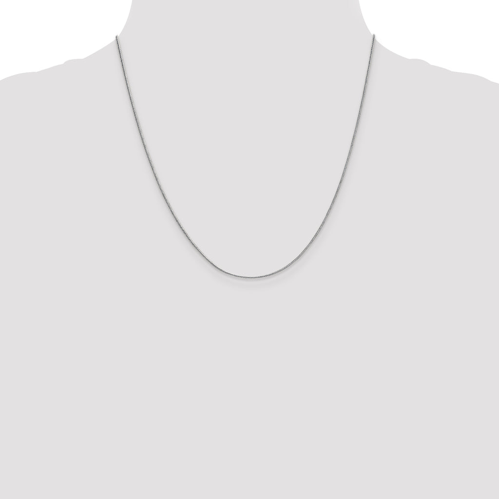 14K White Gold .9mm Round Snake Chain
