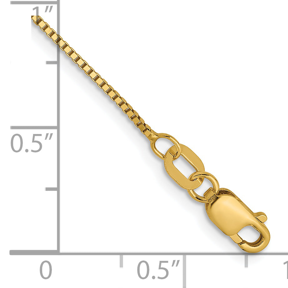 14K .7mm Box with Lobster Clasp Chain Anklet Secondary image