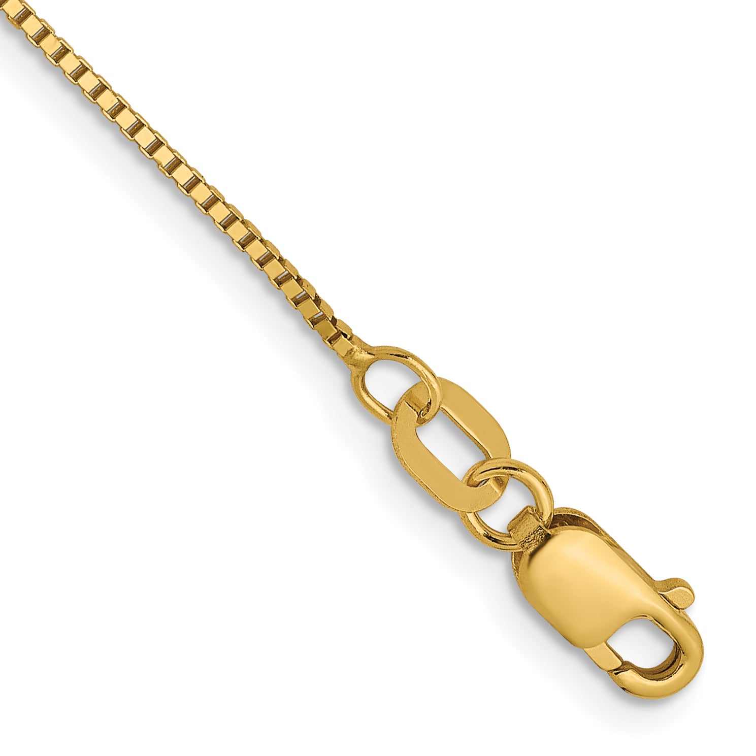 14K .7mm Box with Lobster Clasp Chain Anklet Main image