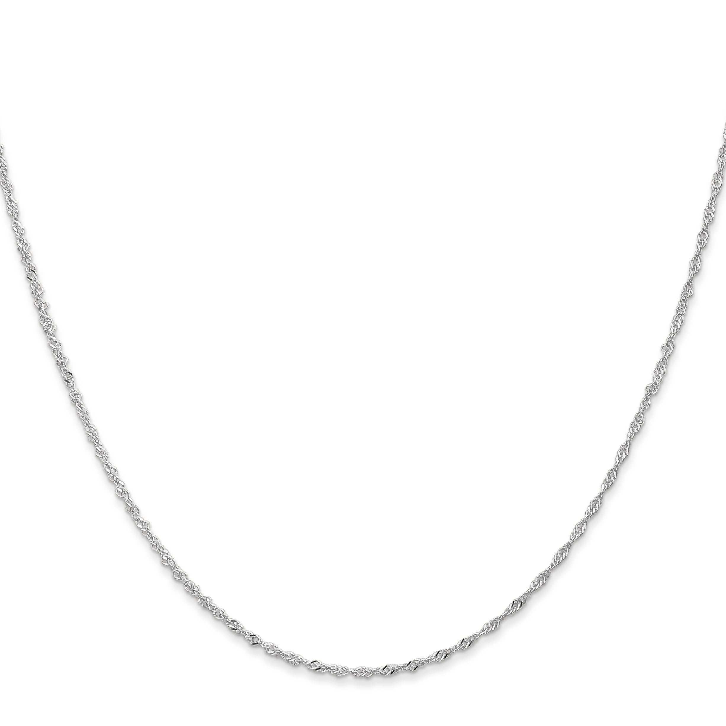 14 Karat White Gold 1mm Singapore with Lobster Clasp Chain Secondary image