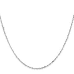 14K White Gold 1mm Singapore with Lobster Clasp Chain