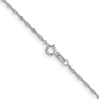 14 Karat White Gold 1mm Singapore with Lobster Clasp Chain - View 3