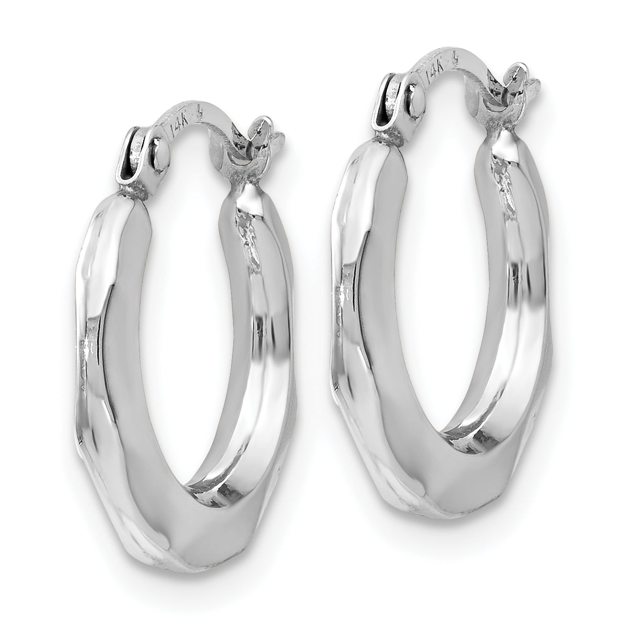 Polished Hinged Hoop Earrings in 14K White Gold Secondary image