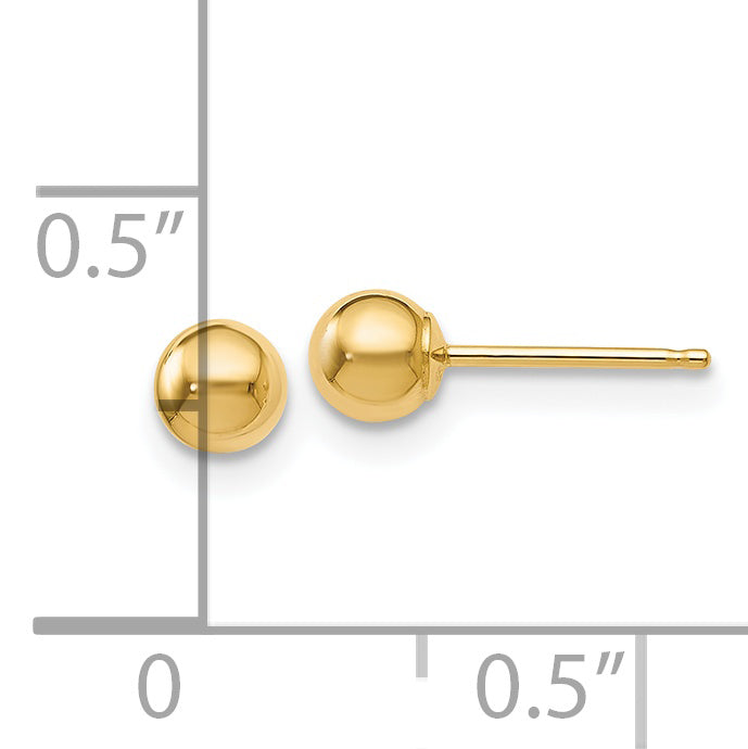 14K Polished 4mm Ball Post Earrings