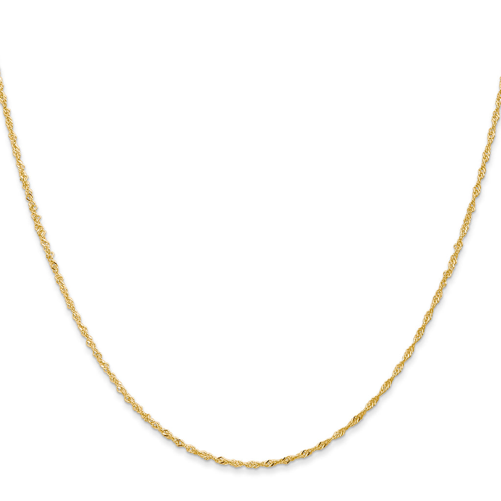 14 Karat 1mm Singapore with Lobster Clasp Chain - View 2