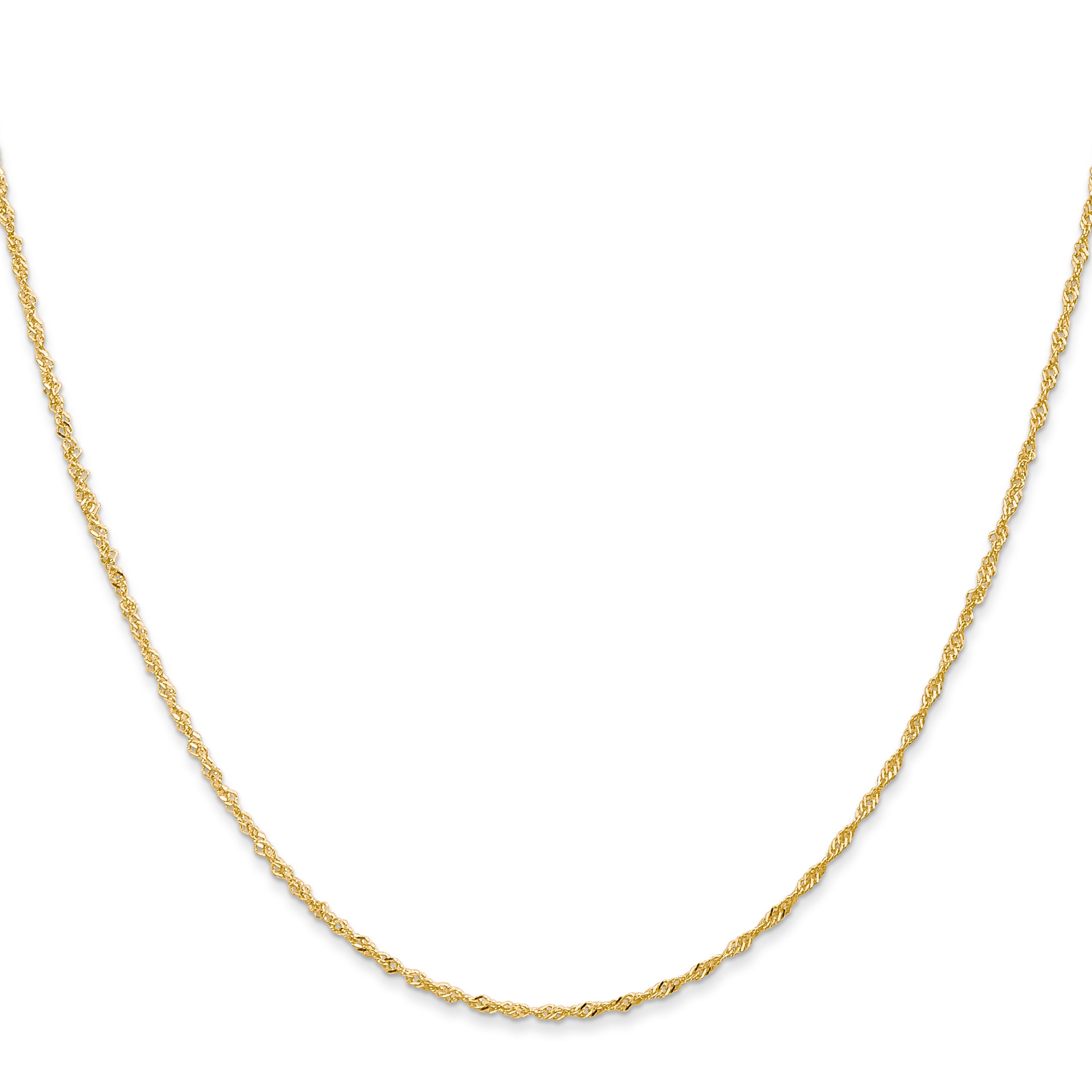14 Karat 1mm Singapore with Lobster Clasp Chain - View 2