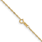 14 Karat 1mm Singapore with Lobster Clasp Chain - View 3