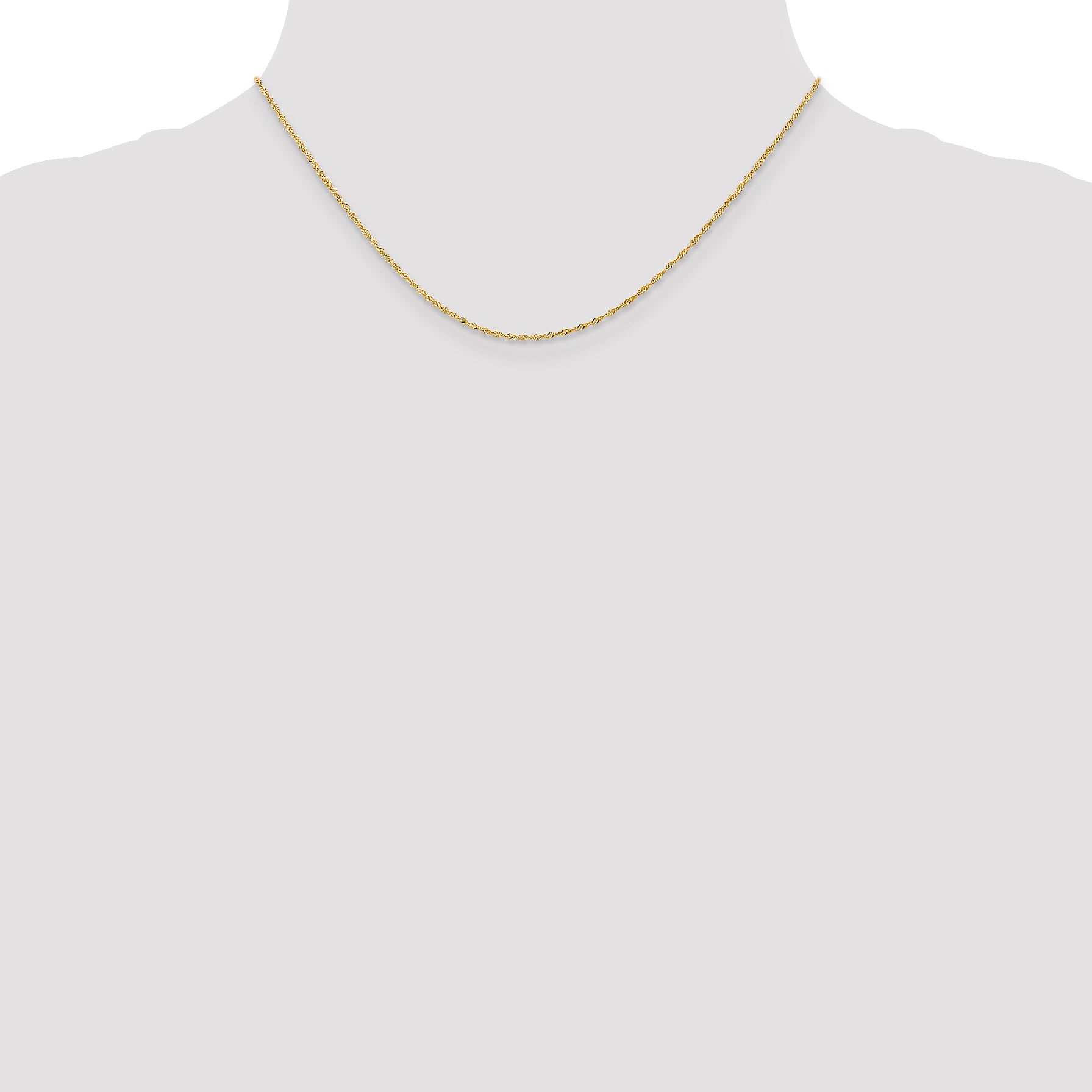 14 Karat 1mm Singapore with Lobster Clasp Chain - View 4