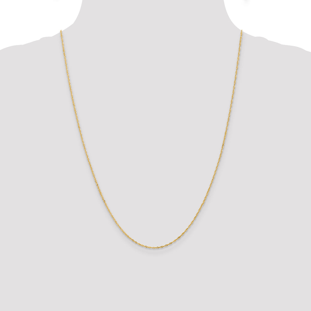 14K 1mm Singapore with Lobster Clasp Chain