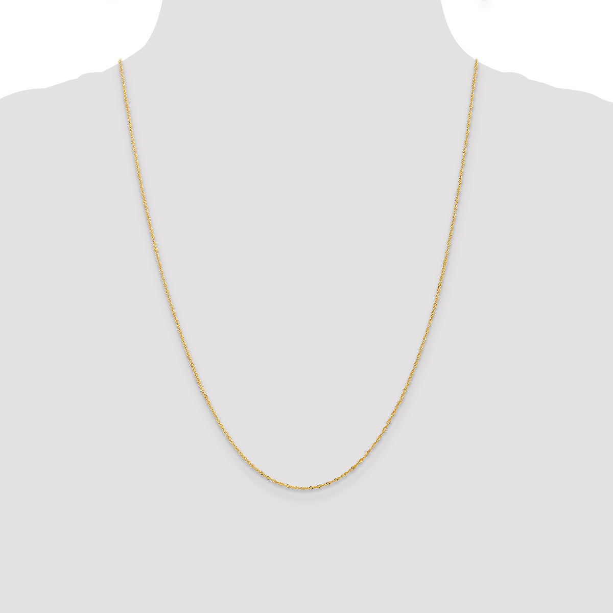14K 1mm Singapore with Lobster Clasp Chain
