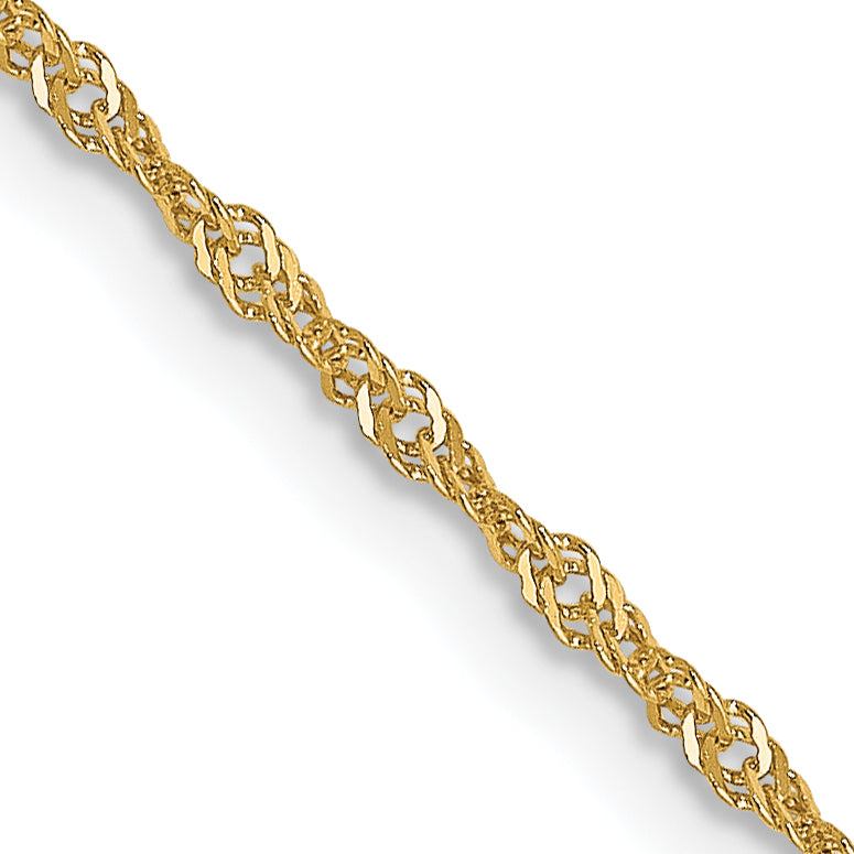 14 Karat 1mm Singapore with Lobster Clasp Chain | Sophia Jewelers