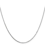 14 Karat White Gold .8mm Box with Lobster Clasp Chain - View 2