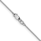 14 Karat White Gold .8mm Box with Lobster Clasp Chain - View 3