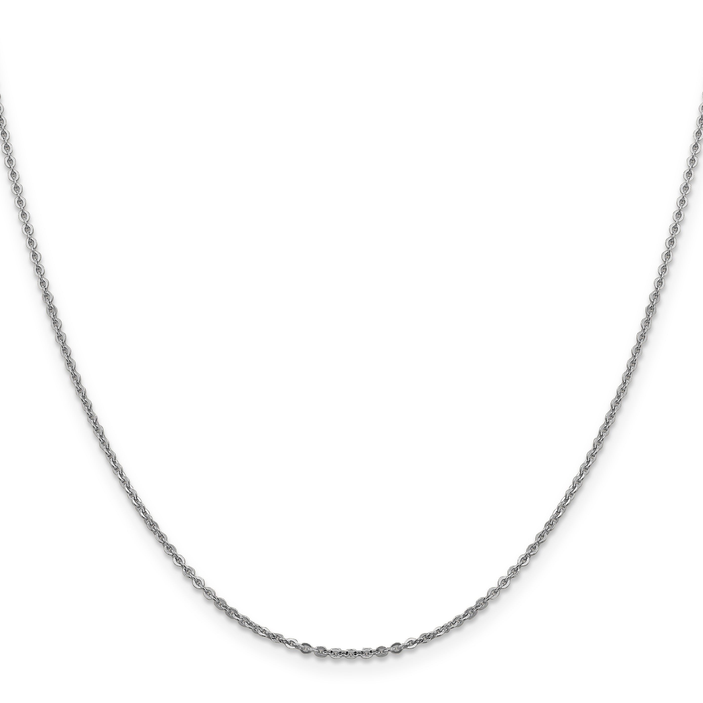 14K White Gold 1.7mm Flat Cable Chain Secondary image