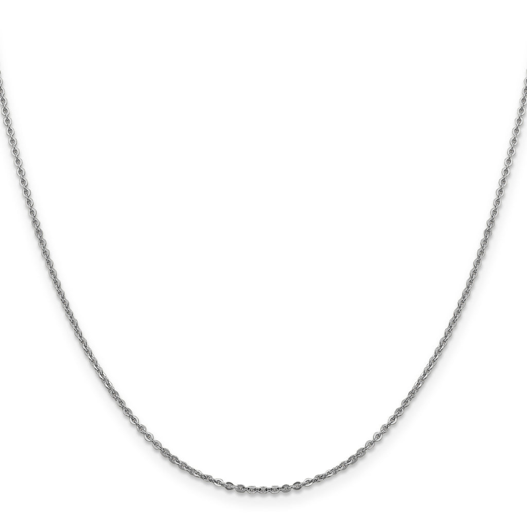 14K White Gold 1.7mm Flat Cable Chain