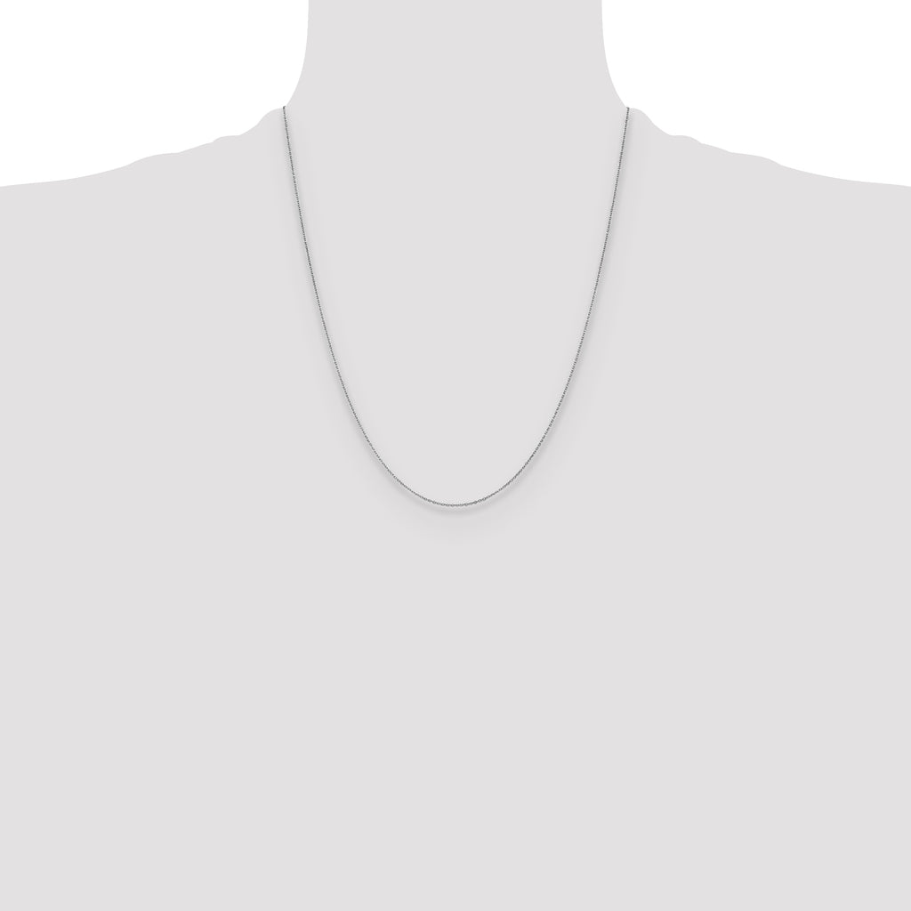 14K White Gold 1.1mm Flat Cable Chain