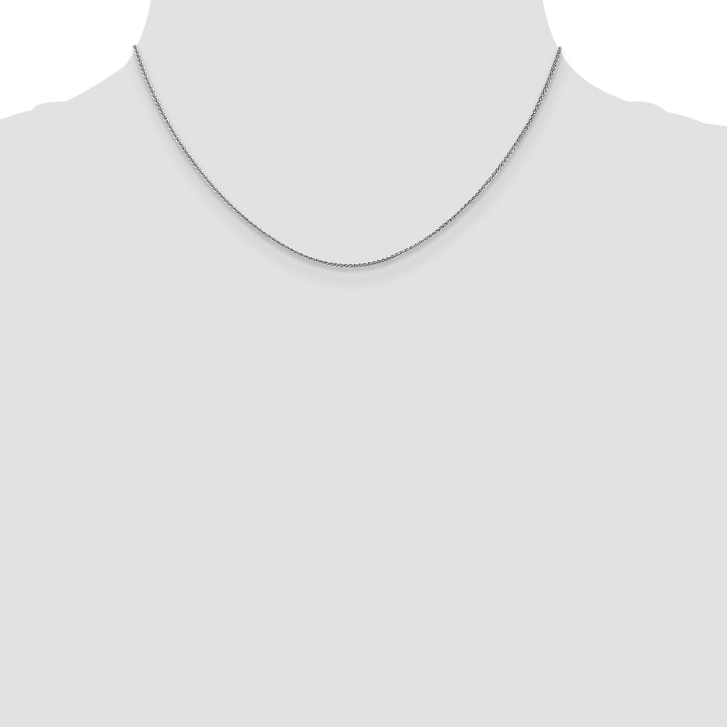 14 Karat White Gold 1.0mm Spiga Chain - View 4