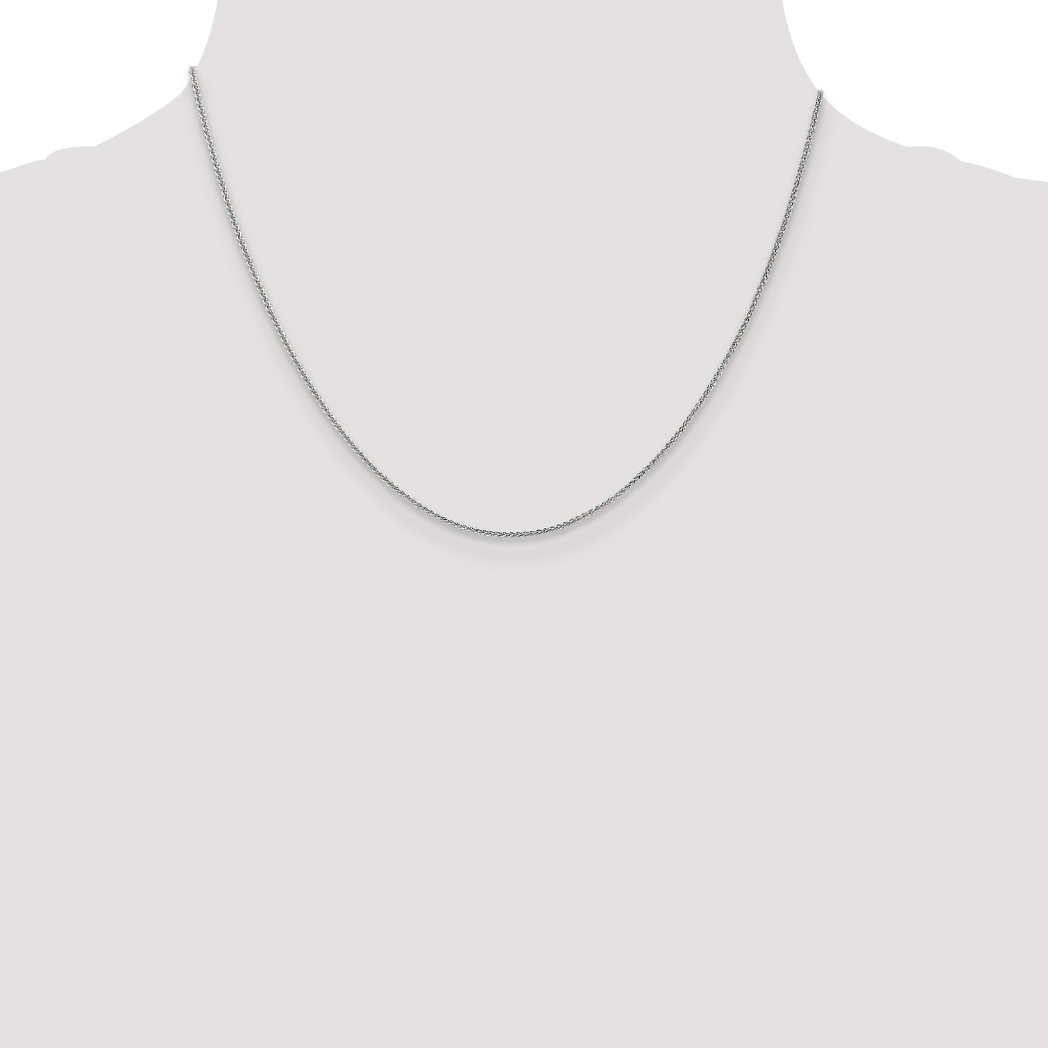 14K White Gold 1.0mm Spiga Chain