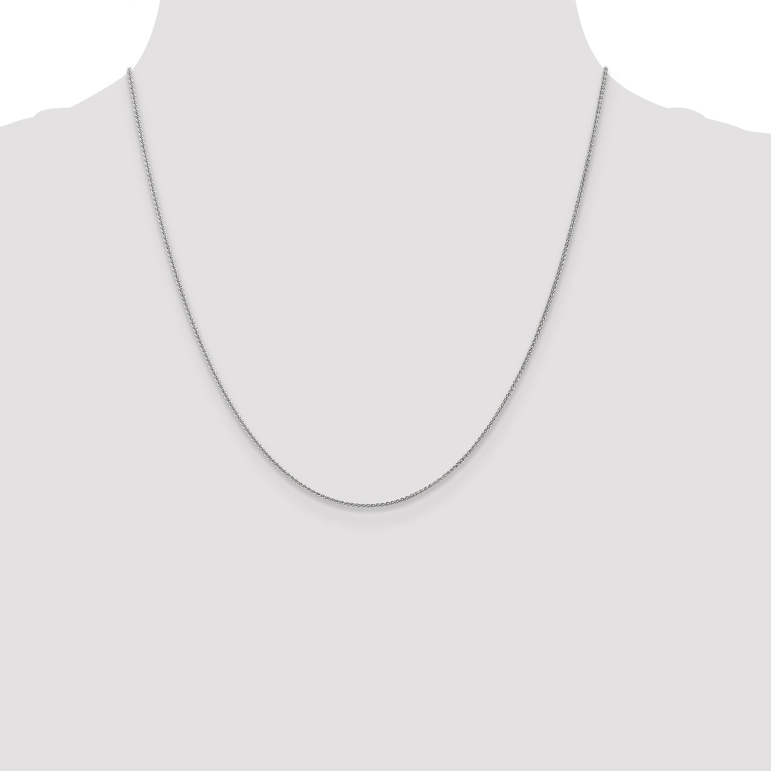 14K White Gold 1.0mm Spiga Chain