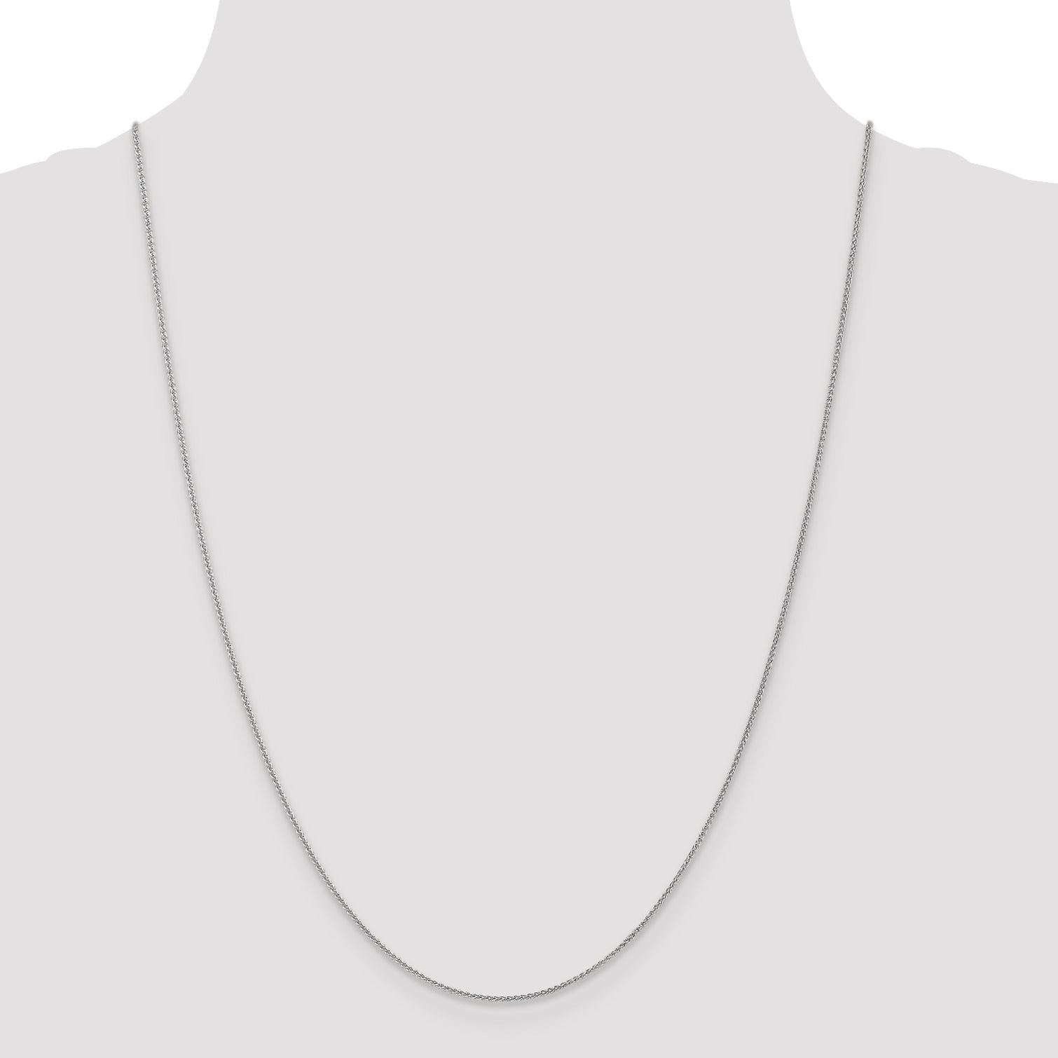 14K White Gold 1.0mm Spiga Chain