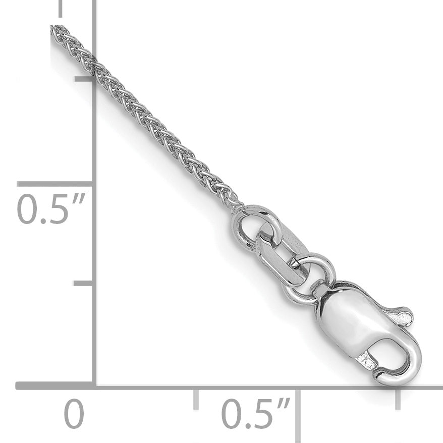 14K White Gold 1.0mm Spiga Chain Anklet Secondary image