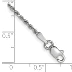 14K White Gold 1.5mm Diamond-Cut Rope Chain Anklet